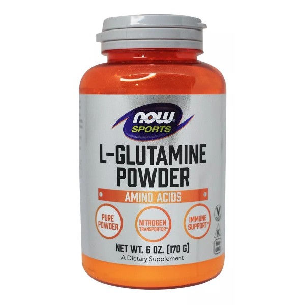 NOW L Glutamine Powder Now Sports Pure Aminoácidos en polvo, 170 g, sabor natural