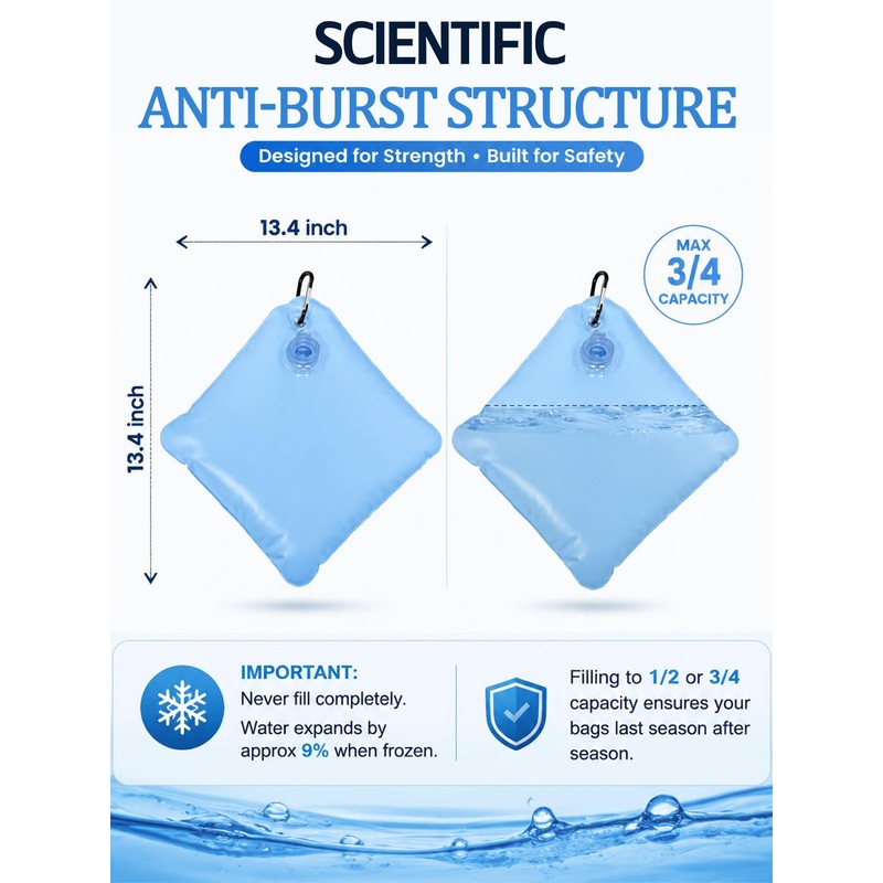 20 Pack Pool Cover Weights with Hooks, 500D PVC Pool