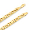 7.5mm 14k Yellow Gold Plated Flat Cuban Link Curb Chain