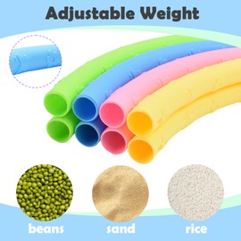 AolKee Children's Hula Fitness Hoop with 8 Pieces, Diameter 70 cm, 200 g, Portable Plastic, Adjustable and Removable, Hula Hoop for 3-8 Years Old Children, Gymnastics Hoop, Dance