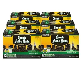 Chock full o’Nuts Midtown Decaf Coffee, Keurig K-Cup Pods, 12 Count, Pack of 6