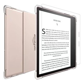 Aircawin for 7" All-New Kindle Oasis Case Clear with Tempered Glass Screen Protector,Clear Case for Kindle Oasis 10th Generation 2019&Kindle Oasis 9th Generation E-Reader 2017,Soft TPU Back Case-Clear