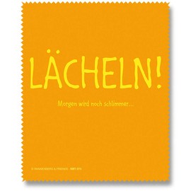 Brillenputztuch Putztuch Displayputztuch Lächeln! morgen wird noch schlimmer 17,5 x 11 cm