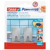 Tesa Powerstrips Hooks (Small Metal) Silver Matt