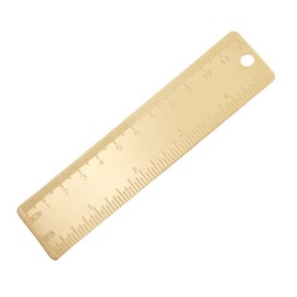 Gold 12cm Straight Brass Ruler, 4 Inches Metric Dual Scale Measurement Tool Drawing Measuring Gold Mini Small Short Metal Machinist Bookmark Ruler, Construction Rulers