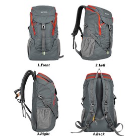 Nicgid 50L 60L Lightweight Hiking Backpack Foldable Multifunctional Travel Bag Water Resistant Casual Camping Backpack for Men Women Outdoor Sports Mountains, Gray M