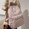MININAI MININAI Y2K Aesthetic Checkered Backpack with Kawaii Pendant Checkerboard
