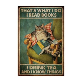 Metal Wall Decor, Garden Sign, Gift Street Sign – Cat Kitty Style Vintage Metal Sign for Wall Decor, Home Café Pub, 8x12 Inch