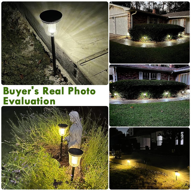 200 Lumen Solar Pathway Lights Outdoor for Yards,2 Pack Pathway