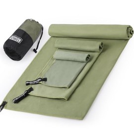 GeeRic 3Pcs Toalla Microfibra Secado Rápido, Toalla Deportiva Secado Rápido de Viaje Ligera y Portatil para Gym con Blosa Toalla Deportiva para Playa,