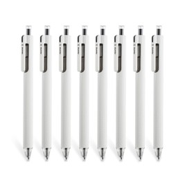 AIHAO Gel Pens, Black Ink 8ct Smooth Writing, Retractable Rollerball Pen Medium Point Tip 0.7mm, Quick-Dry, No Smear, No Bleed, Great for Planner, Journal, Silent Click