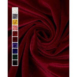 HOTGODEN Stretch Velvet Fabric by The Yard: Wine 63" Wide 2 Yards 95% Polyester 5% Spandex Velvet Fabric for DIY Sewing, Upholstery, Apparel, Costume, Craft