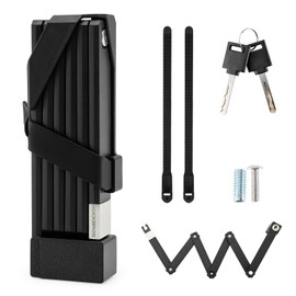 ROCKBROS Foldable Bicycle Lock Anti-Theft Folding Lock with Holder Key Durable Alloy 67cm