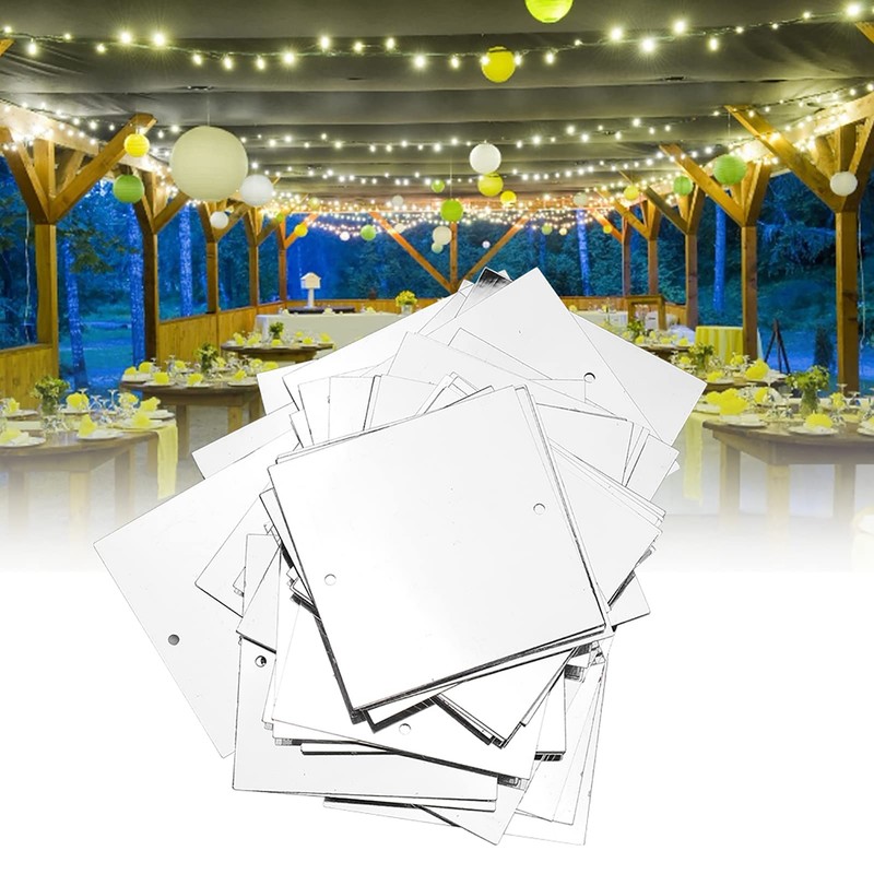 60pcs Sequins, 50x50mm PVC Flat Square Sequin Loose Sequins Paillettes