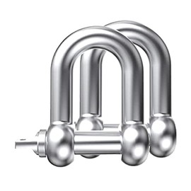 D Ring Shackles, Ekunbuy 304 Stainless Steel Heavy Duty D Ring for Jeep Vehicle Recovery Rugged Off Road Shackles with Pin (M12, 2PCS)