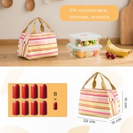 Ouqiesli Cute Small Lunch Bag Insulated Lunch Tote Bag Lunch Box (Pink)