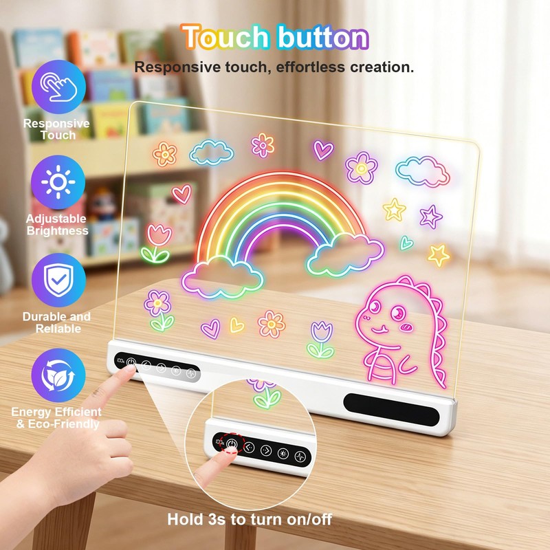 Rechargeable LED Drawing Board for Kids: 20 Hour Battery Life