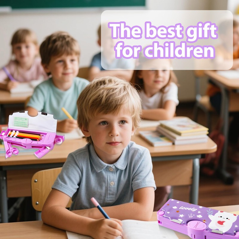 Ristpal Pop Up Multifunction Pencil Case, Cute Cartoon Pen Box