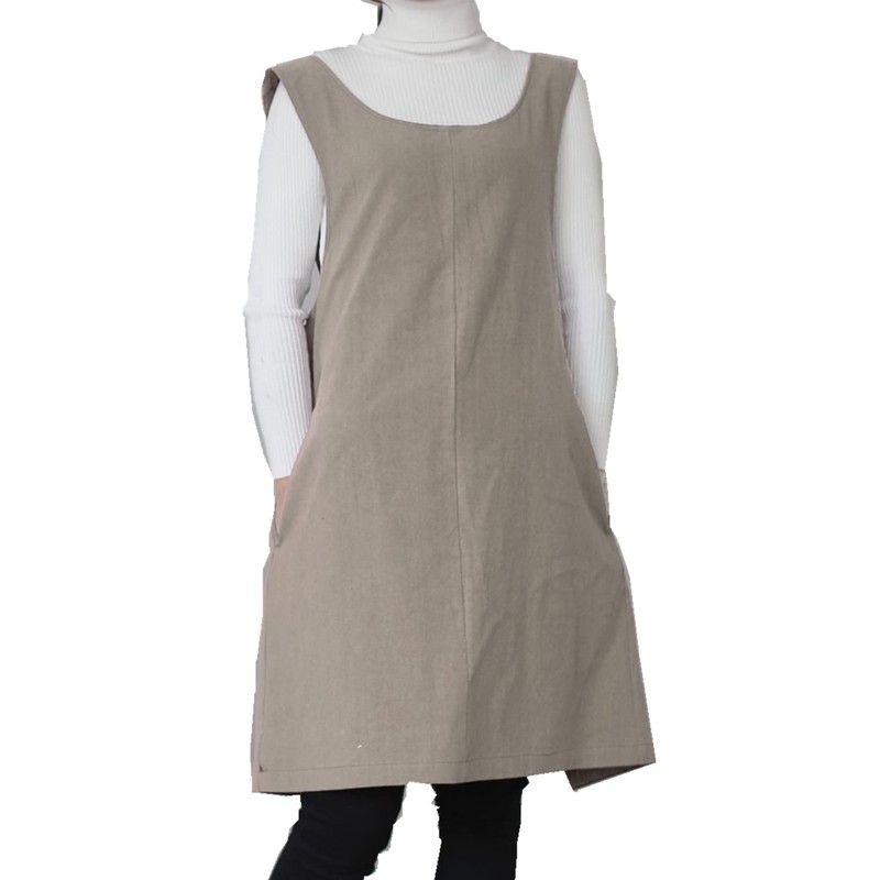 AOBBYBBS Cotton Linen Apron Halter CrossBack Bandage Aprons Japanese Style