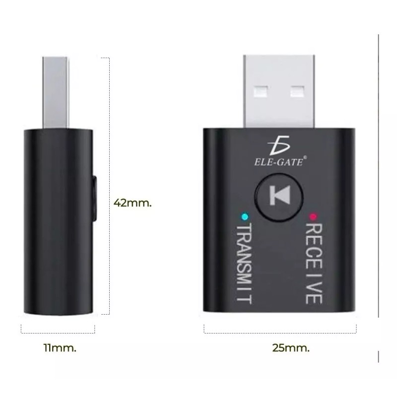 Ele-Gate Kit 2 Pcs Transmisor Receptor Usb Inalámbrico Pc Tv