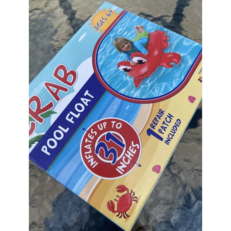 Playtek Crab Inflatable Raft Pool Water Float Toy Vinyl 31”