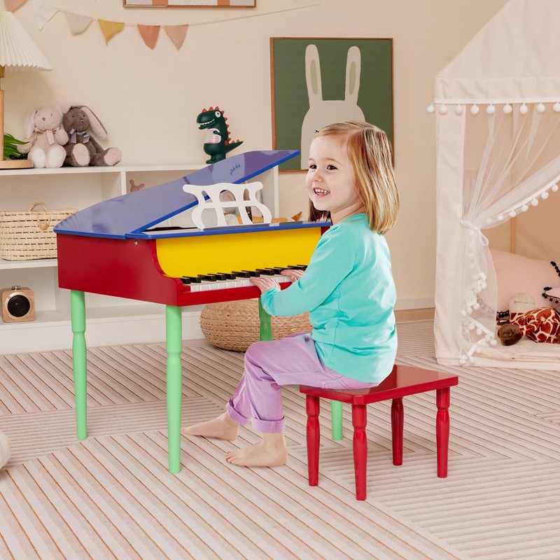 Costzon Classical Kids Piano, 30 Keys Wood Toy Grand Piano