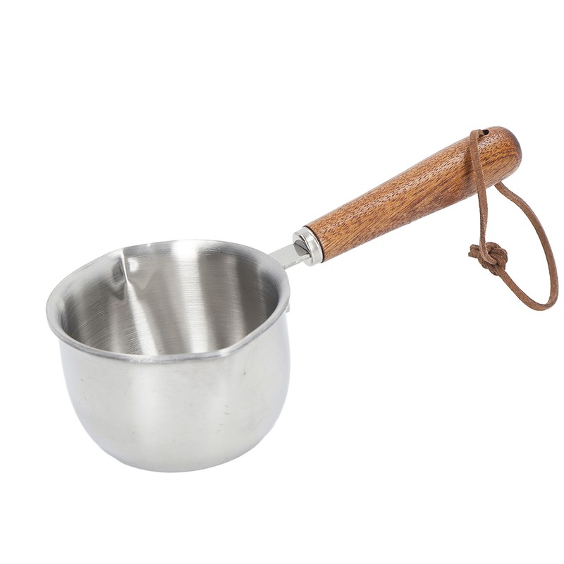 Butter Warmer Stainless Steel Wooden Handle 3 Layers Multi Purpose