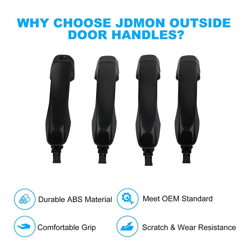 JDMON Black Exterior Door Handles Replacement for Lexus GX460 Toyota