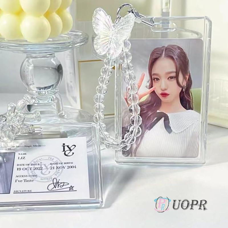 UOPR Transparent Acrylic Pass Case, Commuter Card Case, Coil Chain,