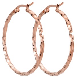 BONNYBIRD® BonnyFly Premium Hoop Earrings for Women, Made of Surgical Steel in Silver, Gold and Rose Gold, 100% Waterproof and Skin-Friendly (40 mm), Stainless Steel, Not applicable