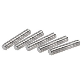 sourcing map 5Pcs M6 x 30mm Fully Threaded Rod 304 Stainless Steel Right Hand Threads,M6-1.0 Thread Pitch