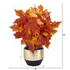 Nearly Natural 18in. Autumn Maple Leaf Artificial Plant in Blue
