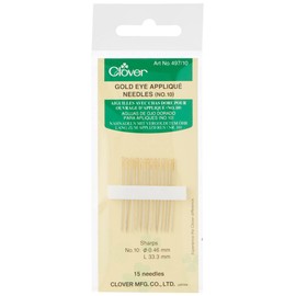 Clover Gold Eye Applique Needles - Size 10 15/Pkg