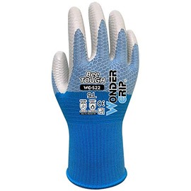 Wondergrip - Bee-Tough - WG-522W Safety Gloves - Nitrile Coating & Oil Resistant - High Grip - Bee-Series Knitting - DuaLiner Technology & Ergonomic Fit - Blue - Medium