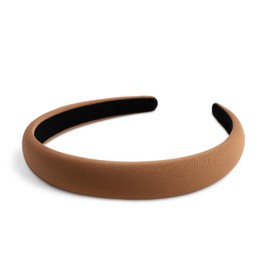 SXQLYH Headband Padded Fabric Headband - 2.2 cm Wide Headbands - Headband Padded Women - Hair Accessories Fabric Hair Band Wide Padded Headband for Women Girls (Brown)