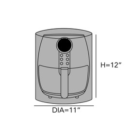 Covermates Keepsakes Air Fryer Cover – Quilted Deep Fryer Appliance Protector for Kitchen Counter Storage – Dust & Stain Resistant – Washable Slip-On Design, Black