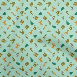 oneOone Velvet Light Mint Green Fabric Christmas Quilting Supplies Print Sewing Fabric by The Yard 58 Inch Wide