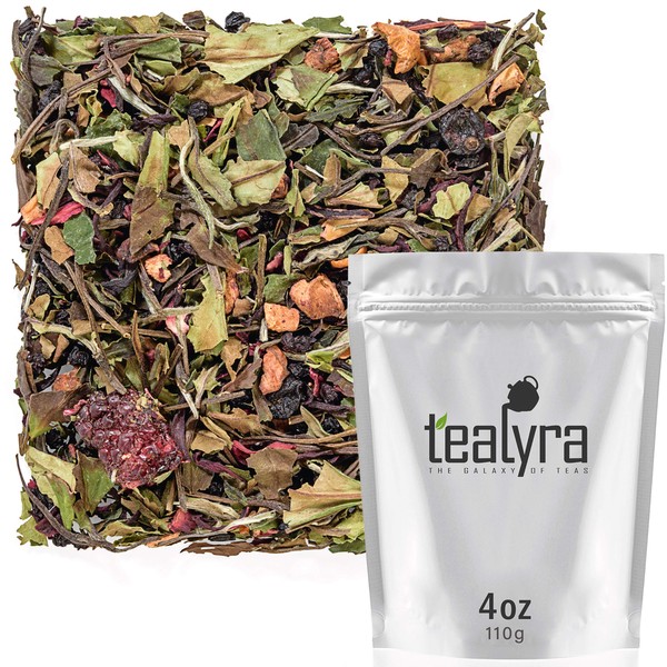 Tealyra - White Garden Bouquet - Fruity White Loose Leaf Tea Blend - Hibiscus - Strawberry - Raspberry - Antioxidants and Vitamines Rich - All Natural Ingredients - 110g (4-ounce)