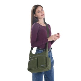 MHCNLL Crossbody Bag with Anti Theft RFID Pocket - Women Lightweight Water-Resistant Purse (green)