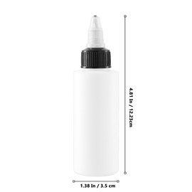 MUKLEI 40 Pack 2 Oz/ 60ML Plastic Squeeze Dispensing Bottles with Twist Cap, 12.2x3.5cm Empty Tip Nozzle Applicator, Twist Top Applicator Bottles for Acrylic Paint, Resin, Art & Craft