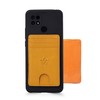 WASAMA 3 Card Slots Unisex Leather Stick-on Cellphone Card Holder