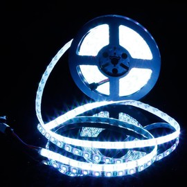 SMD5050 LED Tape, Waterproof, 24 V, 5 m, 300 Rows, White Base, Front Luminous, Cuttable (White)