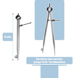 Wing Divider, Carpenter's Compass, Metal Compass, Drawing Compass, Line Marking Compass, Craft Rotating Tool, Drawing Compass, 100 mm, 150 mm, 200 mm, 250 mm, 300 mm (300 mm)