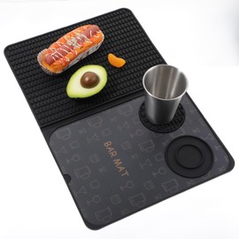 Bar Mats Drying Mats Multi-Purpose Foldable Cocktail Bar Mat Sink Liner Dish Pad Home Bar Gadget Accessories for Kitchen Countertops Fits Under Coffee Makers Coffee Machine Coffee Pot