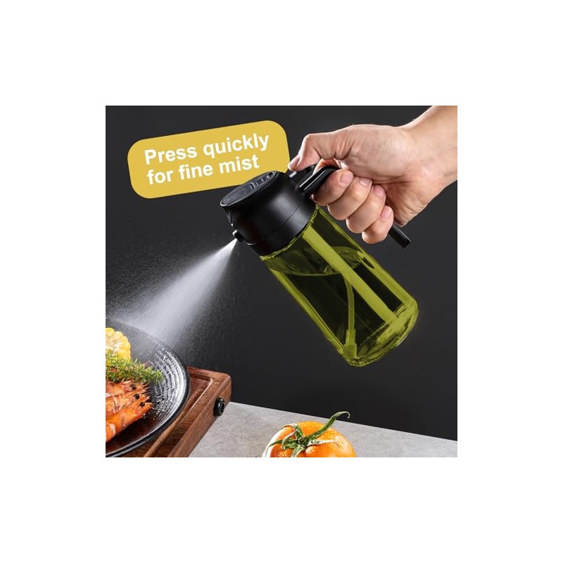 CXINYI 2-in-1 Olive Oil Dispenser and Sprayer - Black &
