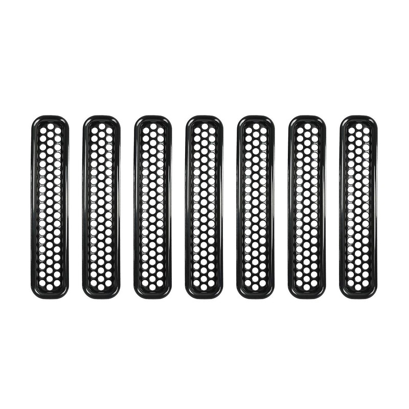 HDmirrorR 1997-2006 Wrangler TJ 7Pcs Matte Black Mesh Grill Inserts