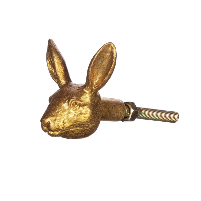 MAISONICA Gold Rabbit Hare Drawer Draw Knob Handle Metal Upcycling