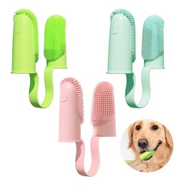 Cepillos De Dientes Silicona Doble Dedo Para Perros Y Gatos