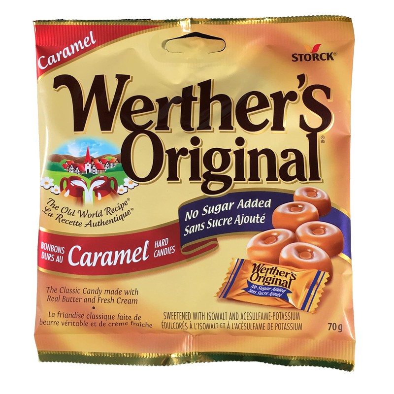 Sugar Free WERTHER'S Original Caramel Hard Candies 3 - 70g