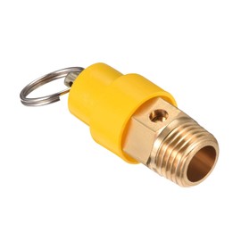 M METERXITY Air Compressor Valve, Safety Valve, 1.22Mpa, Working Pressure for Low Amount of Pressure Reducing Applications, 1/4 G Thread Yellow